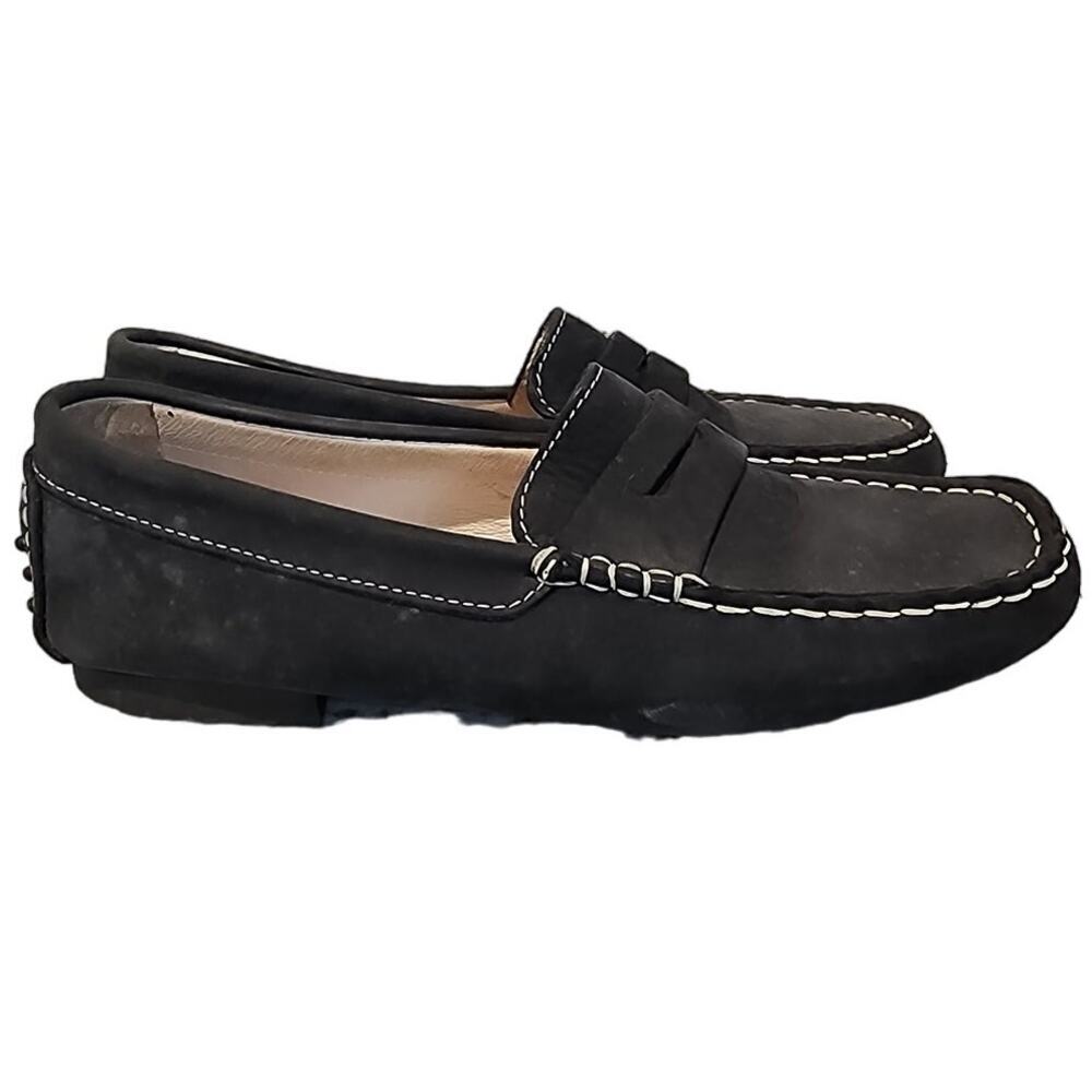 Laurent Effel Suede Square Toe Loafers Size 38 (7.5 US) Gray Blue